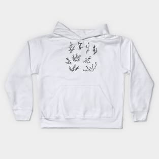 Flowers pattern black and white Kids Hoodie